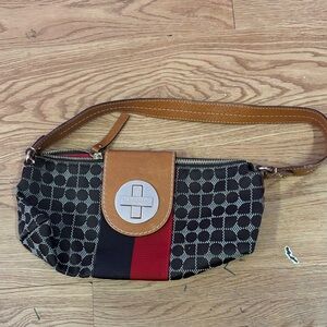 Kate Spade Black and Red Patterned Shoulder Bag